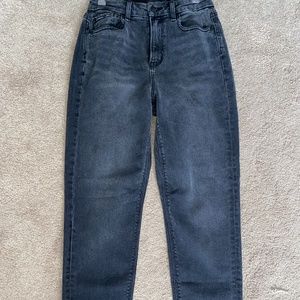 Black Washed Curvy Mom Jeans